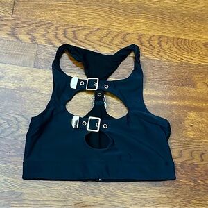 Adam Selman Sport Buckle Racerback Sports Bra